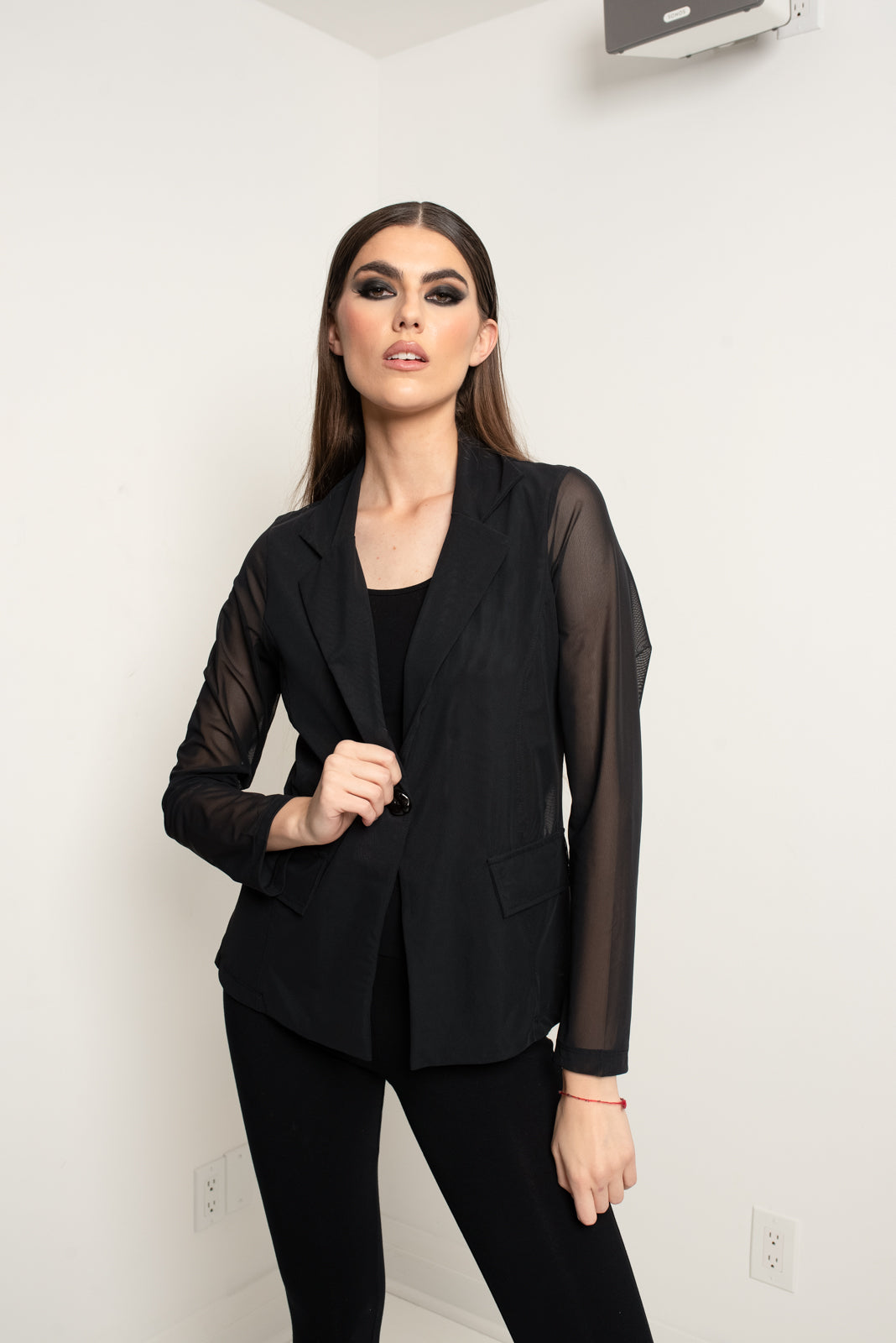 Mesh Blazer Black