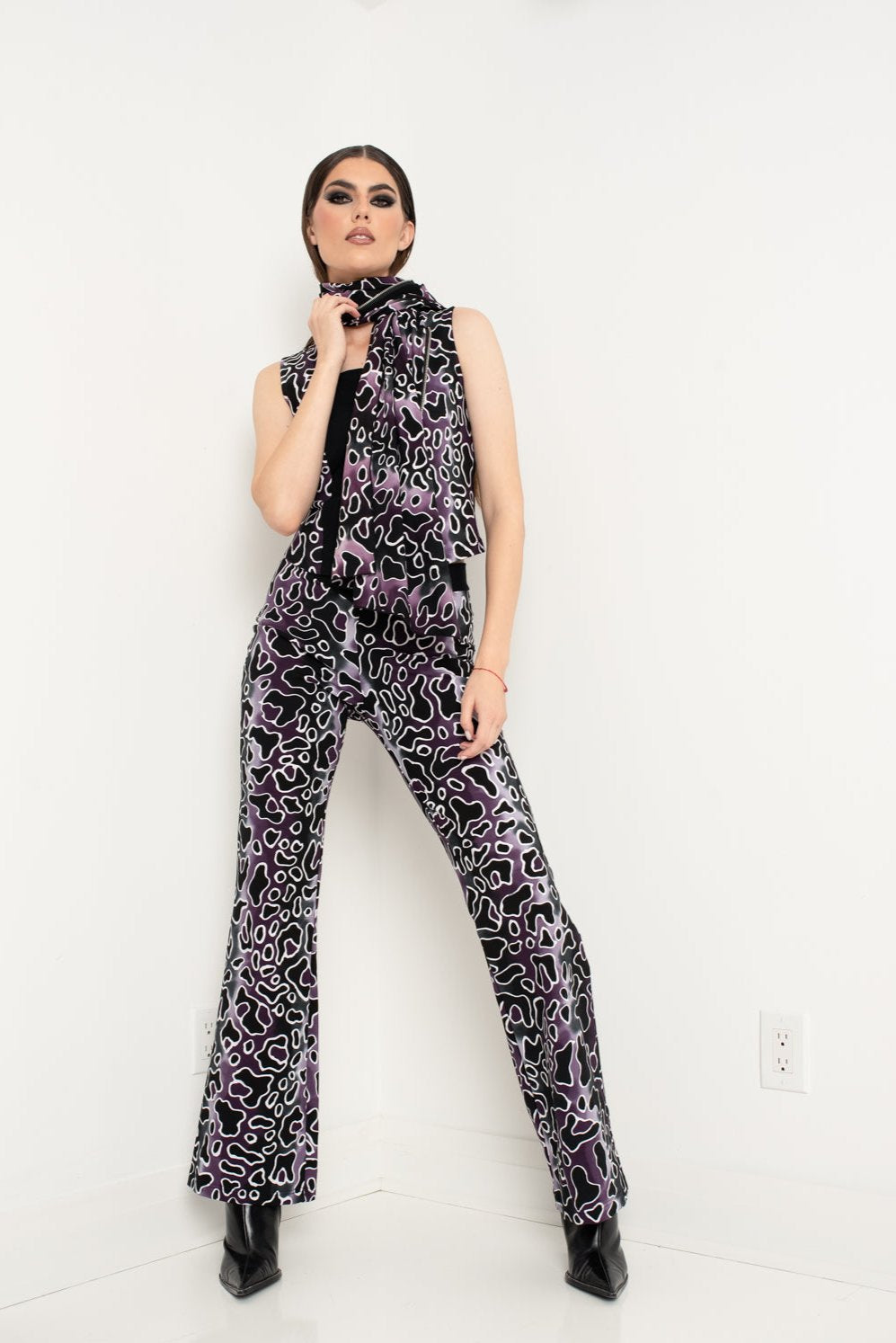 Flare Pant Leopard Purple